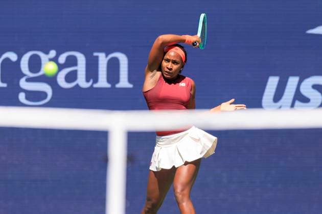 August 30, 2025, Flushing Meadows, New York, USA: Coco Gauff hits a forehand return during a match against Magdalena Frech on Day 7 of the 2025 US Open at USTA Billie Jean King National Tennis Center on Saturday August 30, 2025 in the Flushing neighborhood of the Queens borough of New York City. JAVIER ROJAS PI Flushing Meadows USA - ZUMAp124 20250830_zaa_p124_020 Copyright: xJavierxRojasx