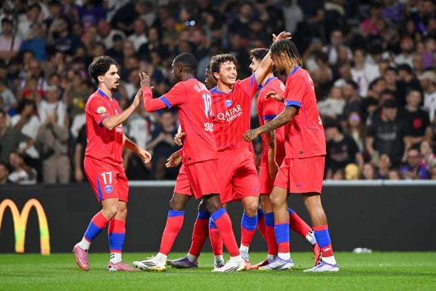Toulouse FC v Paris Saint-Germain - Ligue 1 McDonald s 2025 2026 17 VITINHA (psg) - 87 Joao NEVES (psg) during the Ligue 1 McDonald s match between Toulouse and Paris at Stadium de Toulouse on August 30, 2025 in Toulouse, France. Toulouse France  Copyright: xFEPx 776348117