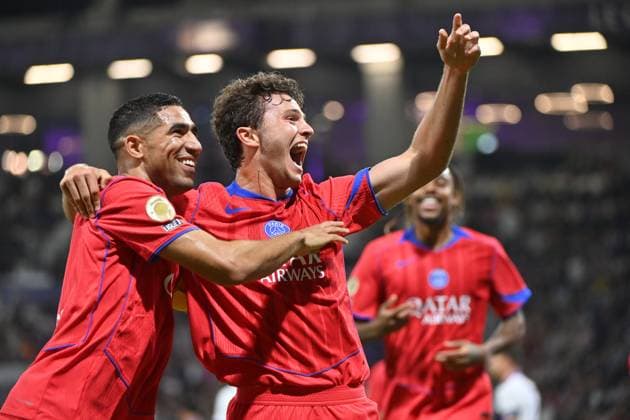 Toulouse FC v Paris Saint-Germain - Ligue 1 McDonald s 2025 2026 02 Achraf HAKIMI (psg) - 87 Joao NEVES (psg) during the Ligue 1 McDonald s match between Toulouse and Paris at Stadium de Toulouse on August 30, 2025 in Toulouse, France. Toulouse France  Copyright: xFEPx 776348117