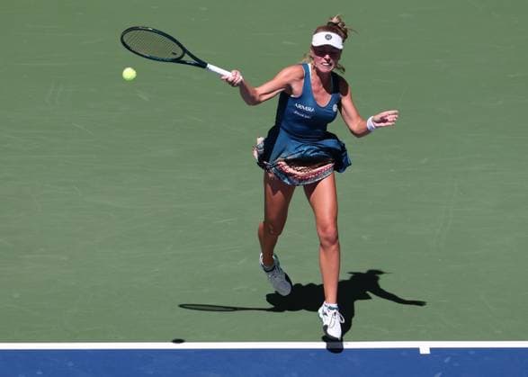 Magdalena Frech, von oben, US Open Championships 2023, USTA Billie Jean King National Tennis Center, Flushing Meadows, New York, USA . Copyright: xJuergenxHasenkopfx
