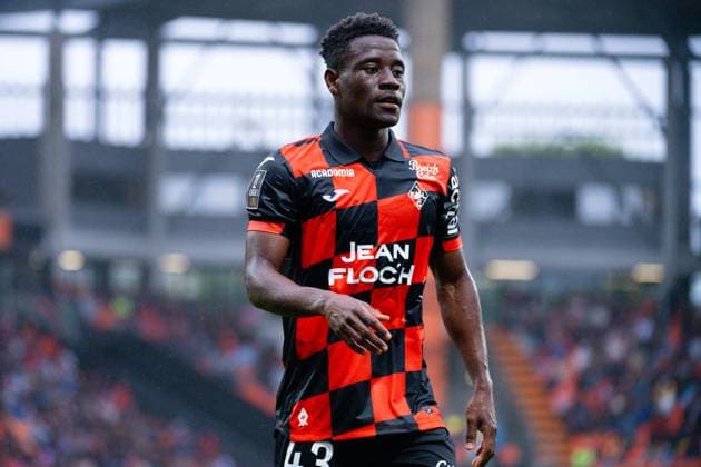 FOOTBALL : Lorient vs Lille - Ligue 1 - 30 08 2025 Arsene Kouassi ( 43 - Lorient ) during the Ligue 1 match between FC Lorient and Lille OSC at Stade Yves Allainmat on August 30, 2025 in Lorient, France. ( Photo by Federico Pestellini PsnewZ ) - LorientFrance  Copyright: xFedericoxPestellinix
