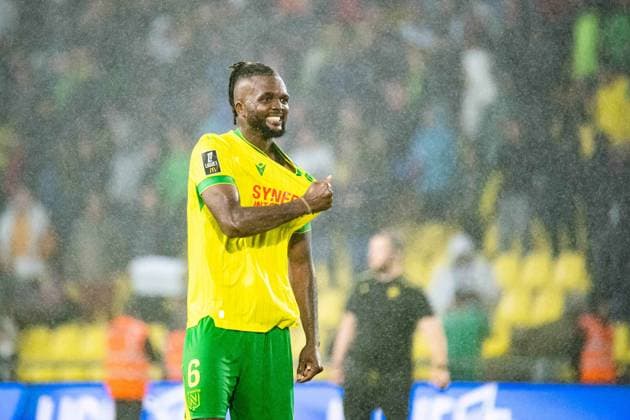 FOOTBALL : FC Nantes vs AJ Auxerre - Ligue 1 - JournÃ e 3 - 30 08 2025 Joie de Chidozie Awaziem (FC NANTES) apres le coup de sifflet final NantesFrance  Copyright: xBaptistexAutissierx