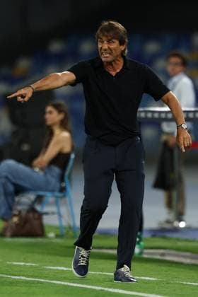 Antonio Conte head coach of SSC Napoli gestures during the Serie A football match between SSC Napoli and Cagliari Calcio at Diego Armando Maradona stadium in Naples (Italy), August 30th, 2025. CesarexPurini