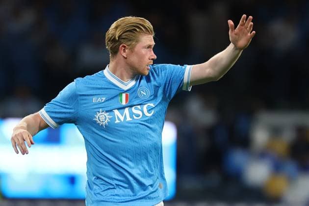 kevin De Bruyne of SSC Napoli gestures during the Serie A football match between SSC Napoli and Cagliari Calcio at Diego Armando Maradona stadium in Naples (Italy), August 30th, 2025. CesarexPurini