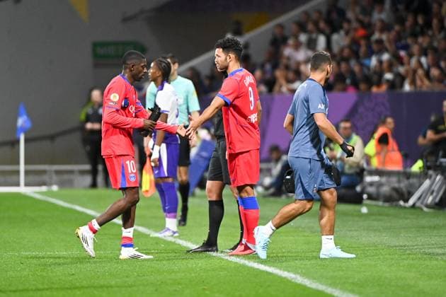 Toulouse FC v Paris Saint-Germain - Ligue 1 McDonald s 2025 2026 09 Goncalo MATIAS RAMOS (psg) - 10 Ousmane DEMBELE (psg) during the Ligue 1 McDonald s match between Toulouse and Paris at Stadium de Toulouse on August 30, 2025 in Toulouse, France. Toulouse France  Copyright: xFEPx 776348117