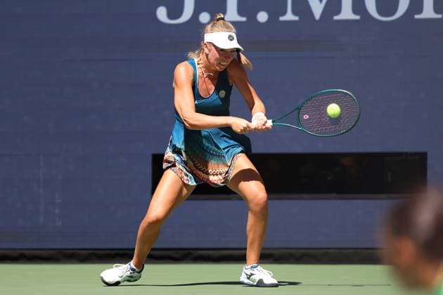 August 30, 2025, New York City, New York, United States: MAGDALENA FRECH of Poland during the match against C. Gauff of USA in the third round of US Open 2025 at the USTA Billie Jean King National Tennis Center. Queens, New York City. Frech lost 3:6, 1:6. New York City United States - ZUMAc278 20250830_zsp_c278_020 Copyright: xMarcinxCholewinskix