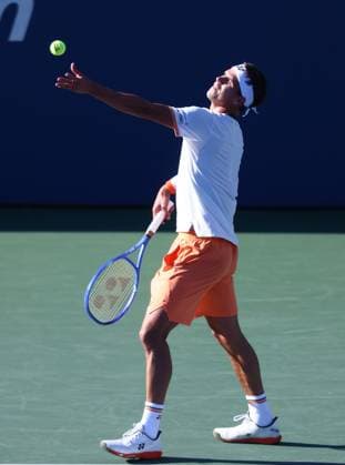2025 US Open Tennis Championships, Day Seven, Billy Jean-King Tennis Centre, Flushing Meadows, New York, USA, 30 08 2025 Daniel Altmaier (GER) in action during his third round match against Alex de Minaur (AUS) in the 2025 US Open at Flushing Meadows New York Billy Jean King Tennis Centre, Flushing Meadows New York USA Copyright: xMarkxGreenwoodx