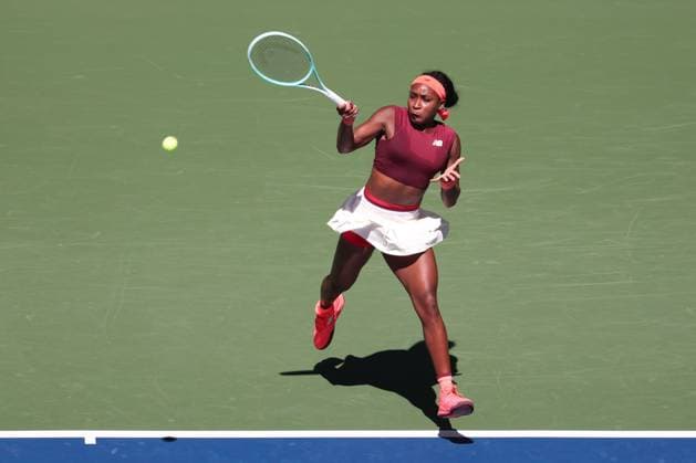 Coco Gauff, von oben, US Open Championships 2023, USTA Billie Jean King National Tennis Center, Flushing Meadows, New York, USA . Copyright: xJuergenxHasenkopfx