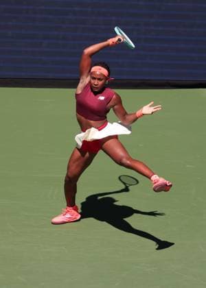 Coco Gauff, von oben, US Open Championships 2023, USTA Billie Jean King National Tennis Center, Flushing Meadows, New York, USA . Copyright: xJuergenxHasenkopfx