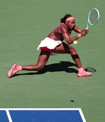 Coco Gauff, von oben, US Open Championships 2023, USTA Billie Jean King National Tennis Center, Flushing Meadows, New York, USA . Copyright: xJuergenxHasenkopfx