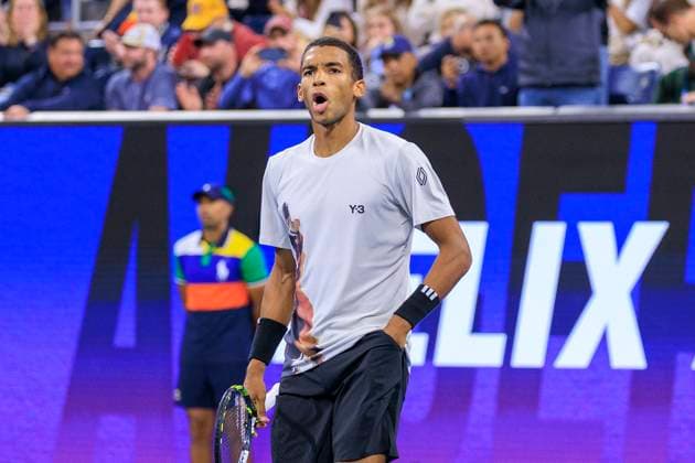 August 30, 2025, Flushing Meadows, New York, USA: Felix Auger-Aliassime celebrates after winning his match against Alexander Zverev on Day 7 of the 2025 US Open at USTA Billie Jean King National Tennis Center on Saturday August 30, 2025 in the Flushing neighborhood of the Queens borough of New York City. JAVIER ROJAS PI Flushing Meadows USA - ZUMAp124 20250830_zaa_p124_153 Copyright: xJavierxRojasx