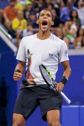 August 30, 2025, Flushing Meadows, New York, USA: Felix Auger-Aliassime reacts after winning a set during a match against Alexander Zverev on Day 7 of the 2025 US Open at USTA Billie Jean King National Tennis Center on Saturday August 30, 2025 in the Flushing neighborhood of the Queens borough of New York City. JAVIER ROJAS PI Flushing Meadows USA - ZUMAp124 20250830_zaa_p124_167 Copyright: xJavierxRojasx