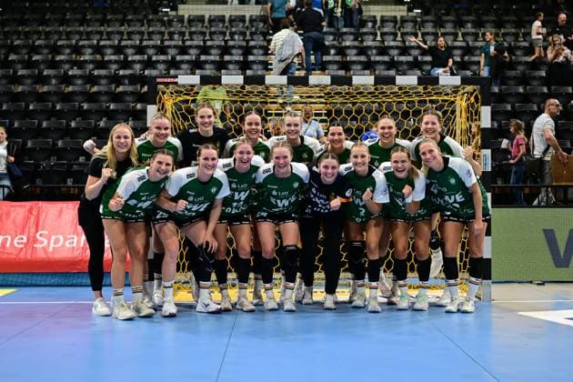 Handball I Frauen I Saison 2025-2026 I 1. HBF I 1. Spieltag I VfL Oldenburg - BSV Sachsen Zwickau I 30.08.2025 Jubel, Begeisterung, Enthusiasmus, Euphorie, Freude, Glücksgefühl, Heiterkeit bei: VfL Oldenburg Frauen Oldenburg EWE Arena Niedersachsen Deutschland Copyright: xLobeca FelixxSchlikisx