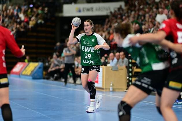 Handball I Frauen I Saison 2025-2026 I 1. HBF I 1. Spieltag I VfL Oldenburg - BSV Sachsen Zwickau I 30.08.2025 Paulina Golla (29, VfL Oldenburg) Oldenburg EWE Arena Niedersachsen Deutschland Copyright: xLobeca FelixxSchlikisx