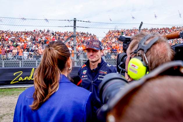 Drivers Parade Max Verstappen of the Netherlands and Oracle Red Bull Racing looks on and in the orange arena during the Formula 1 Heineken Dutch Grand Prix 2025 on Day 3 at Circuit Zandvoort on August 31, 2025 in Zandvoort, Netherlands. (Photo by Marcel ter Bals DeFodi Images)