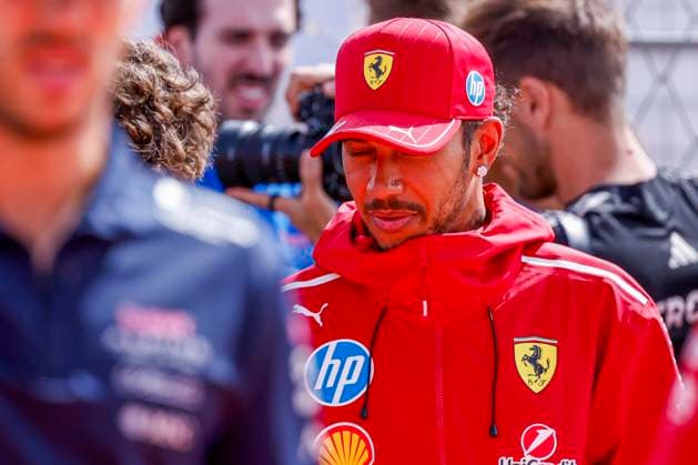 Drivers Parade Lewis Hamilton of the United Kingdom and Scuderia Ferrari HP F1 Team looks on during the Formula 1 Heineken Dutch Grand Prix 2025 on Day 3 at Circuit Zandvoort on August 31, 2025 in Zandvoort, Netherlands. (Photo by Marcel ter Bals DeFodi Images)