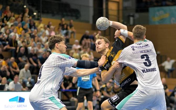 30.08.2025, Dresdens Anton Preußner, Handball, 2. Bundesliga, HC Elbflorenz Dresden-SG BBM Bietigheim (c) Dresden