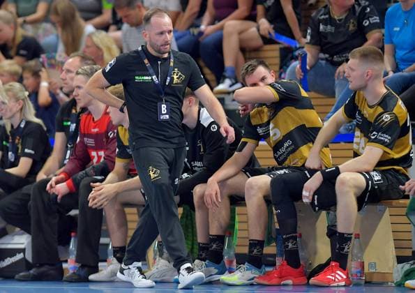30.08.2025, Dresdens Trainer André Haber, Handball, 2. Bundesliga, HC Elbflorenz Dresden-SG BBM Bietigheim 24:28, (c) Dresden