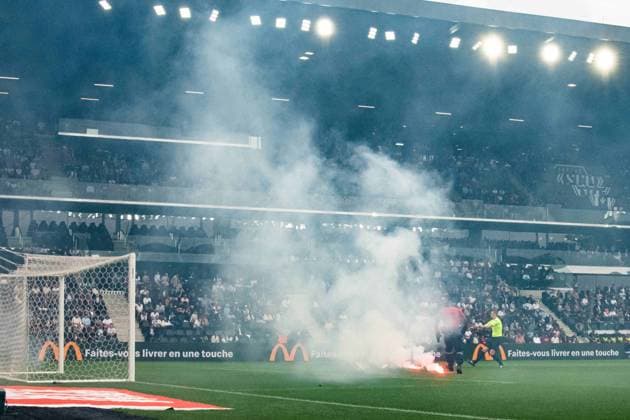 FOOTBALL : SCO Angers vs Stade Rennais - Ligue 1 - JournÃ e 3 - 31 08 2025 Incident apres le but de Esteban Lepaul (Stade Rennais) AngersFrance  Copyright: xBaptistexAutissierx