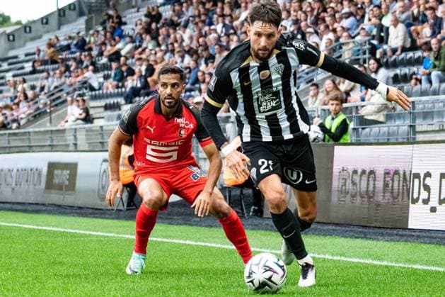 FOOTBALL : SCO Angers vs Stade Rennais - Ligue 1 - JournÃ e 3 - 31 08 2025 Jordan Lefort (ANGERS SCO) Moussa Tamari (Stade Rennais) AngersFrance  Copyright: xBaptistexAutissierx