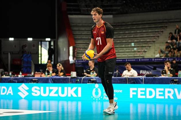 Krick Tobias (GER) in action during 2025 FIPAV Cup Men - Turkiye vs Germany, International volleyball match in Turin, Italy, August 31 2025  Copyright: xSilvanoxMarcoxCesario IPAxSportx xipa-agency.netx xx IPA_63770854 IPA_Agency_IPA63770854