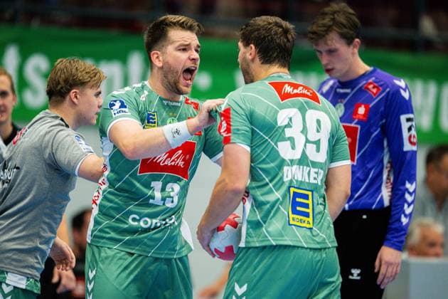 31.08.2025 - Handball, 2025 2026, 1. Bundesliga, 1. Spieltag, GWD Minden - Frisch auf Göppingen: (L-R) Ian Weber (Minden), Malte Donker (Minden)