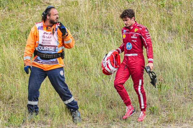 2025-08-31 F1 - Heineken Dutch GP - Grand Prix Race ZANDVOORT, NETHERLANDS - AUGUST 31: Charles Leclerc of Ferrari disappointed after crashing while competing in the Grand Prix Race during F1 - Heineken Dutch GP on August 31, 2025 in Zandvoort, Netherlands. Zandvoort Netherlands Content not available for redistribution in The Netherlands directly or indirectly through any third parties. Copyright: xAndrexWeeningx