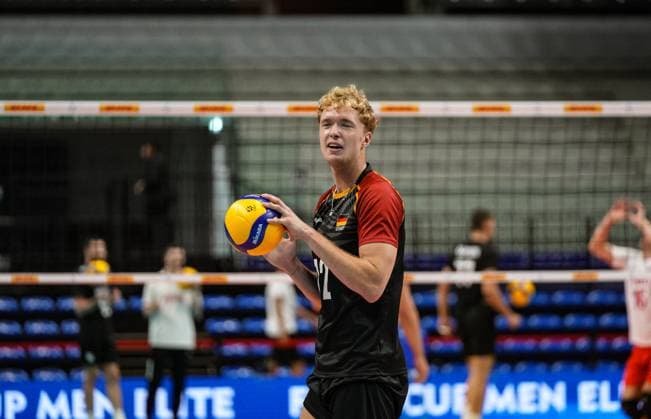 VOLLEY - Internazionali - 2025 FIPAV Cup Men - Turkiye vs Germany Brand Tobias (GER) in action during 2025 FPhoto by IPA ABACAPRESS.COMV Cup Men - Turkiye vs Germany, International volleyball match in Turin, Italy, August 31 2025 Turin Italy  Copyright: xIPAxSport ABACAx