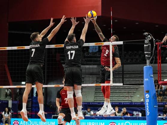 VOLLEY - Internazionali - 2025 FIPAV Cup Men - Turkiye vs Germany Grozer Gyorgy (GER) in action during 2025 FPhoto by IPA ABACAPRESS.COMV Cup Men - Turkiye vs Germany, International volleyball match in Turin, Italy, August 31 2025 Turin Italy  Copyright: xIPAxSport ABACAx