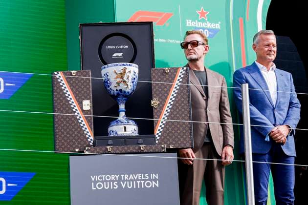 winner trophy and Bernhard van Oranje-Nassau of the Netherlands looks on during the Formula 1 Heineken Dutch Grand Prix 2025 on Day 3 at Circuit Zandvoort on August 31, 2025 in Zandvoort, Netherlands. (Photo by Marcel ter Bals DeFodi Images)