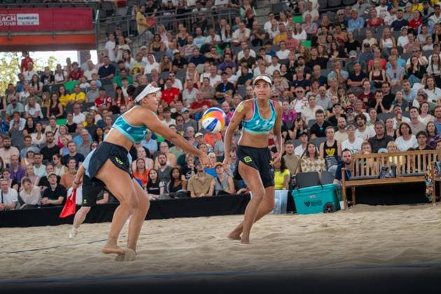 RECORD DATE NOT STATED Beach Pro Tour - Elite 16 Hamburg, 31.08.2025 Eduarda (Duda) Santos Lisboa, (Player 2, BRA), Ana Patricia Silva Ramos (Player 1; Beach Pro Tour - Elite 16 Hamburg am 31.08.2025 Copyright: xBEAUTIFULxSPORTS PeterxWeberx