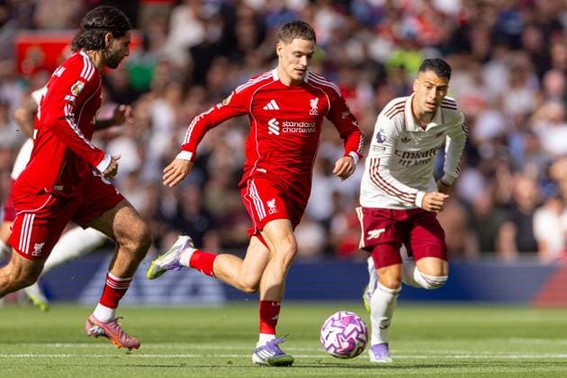 Football - FA Premier League - Liverpool FC v Arsenal FC LIVERPOOL, ENGLAND - Sunday, August 31, 2025: Liverpool s Florian Wirtz during the FA Premier League match between Liverpool FC and Arsenal FC at Anfield. (Photo by David Rawcliffe Propaganda) LIVERPOOL Anfield MERSEYSIDE ENGLAND  Copyright: xDavidxRawcliffex P2025-08-31-Liverpool_Arsenal-28