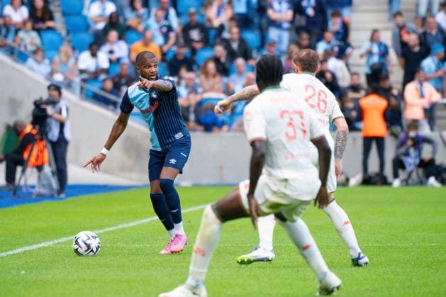 FOOTBALL : Le Havre vs Nice - Ligue 1 - 31 08 2025 Loic NEGO ( 7 - Le Havre ) and Melvin BARD ( 26 - Nice ) during the Ligue 1 match between Havre AC and OGC Nice at Stade Oceane on August 31, 2025 in Le Havre, France. ( Photo by Federico Pestellini PsnewZ ) - Le HavreFrance  Copyright: xFedericoxPestellinix