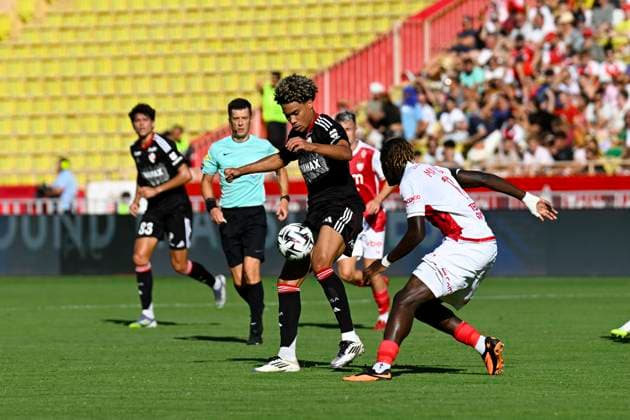 FOOTBALL : AS Monaco VS RC Strasbourg Alsace - Ligue 1 Mcdonald s - 31 08 2025 FÃ lix LemarÃ chal (RC Strasbourg) - Ligue 1 Mcdonald s match between AS Monaco and Racing Club de Strasbourg Alsace on August 31, 2025 at the Louis II Stadium in Monaco. MonacoMonaco  Copyright: xWilliamxCannarellax