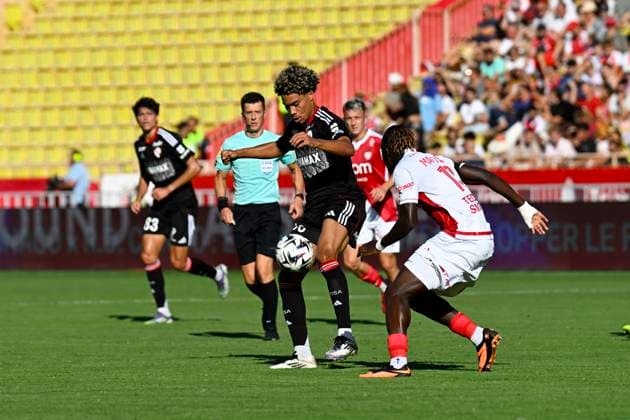 FOOTBALL : AS Monaco VS RC Strasbourg Alsace - Ligue 1 Mcdonald s - 31 08 2025 FÃ lix LemarÃ chal (RC Strasbourg) - Ligue 1 Mcdonald s match between AS Monaco and Racing Club de Strasbourg Alsace on August 31, 2025 at the Louis II Stadium in Monaco. MonacoMonaco  Copyright: xWilliamxCannarellax