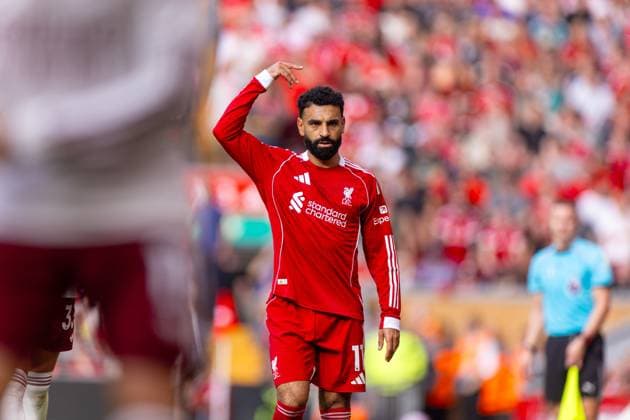 Football - FA Premier League - Liverpool FC v Arsenal FC LIVERPOOL, ENGLAND - Sunday, August 31, 2025: Liverpool s Mohamed Salah during the FA Premier League match between Liverpool FC and Arsenal FC at Anfield. (Photo by David Rawcliffe Propaganda) LIVERPOOL Anfield MERSEYSIDE ENGLAND  Copyright: xDavidxRawcliffex P2025-08-31-Liverpool_Arsenal-34