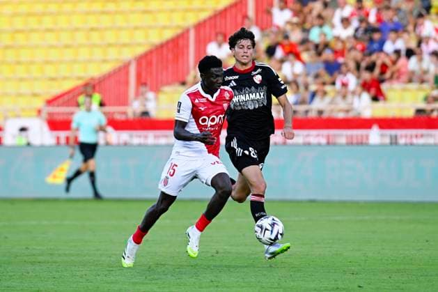 FOOTBALL : AS Monaco VS RC Strasbourg Alsace - Ligue 1 Mcdonald s - 31 08 2025 Lamine Camara (ASM) - Ligue 1 Mcdonald s match between AS Monaco and Racing Club de Strasbourg Alsace on August 31, 2025 at the Louis II Stadium in Monaco. MonacoMonaco  Copyright: xWilliamxCannarellax