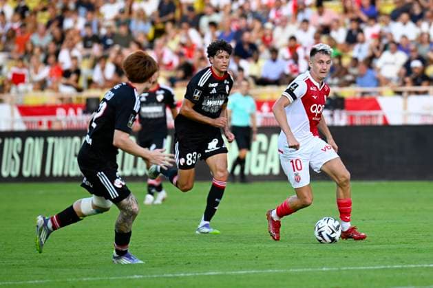 FOOTBALL : AS Monaco VS RC Strasbourg Alsace - Ligue 1 Mcdonald s - 31 08 2025 Aleksandr Golovin (ASM) - Ligue 1 Mcdonald s match between AS Monaco and Racing Club de Strasbourg Alsace on August 31, 2025 at the Louis II Stadium in Monaco. MonacoMonaco  Copyright: xWilliamxCannarellax