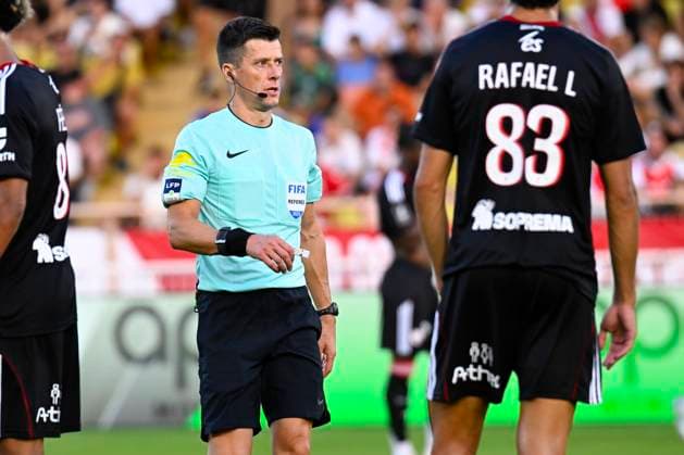 FOOTBALL : AS Monaco VS RC Strasbourg Alsace - Ligue 1 Mcdonald s - 31 08 2025 Referee Benoit Bastien during the Ligue 1 Mcdonald s match between AS Monaco and RC Strasbourg Alsace on 31st August 2025 at the Louis II Stadium in Monaco. MonacoMonaco  Copyright: xWilliamxCannarellax