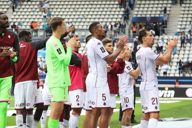 FOOTBALL : Paris FC Vs FC Metz - Ligue 1 - 31 08 2025 Benjamin Stambouli (FC Metz) - Gauthier Hein (FC Metz) - Jean-Philippe Gbamin (FC Metz) - Jonathan Fischer (FC Metz) ParisFrance  Copyright: xMichtofx