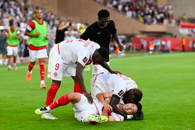 FOOTBALL : AS Monaco VS RC Strasbourg Alsace - Ligue 1 Mcdonald s - 31 08 2025 Takumi Minamino (ASM) - Ligue 1 Mcdonald s match between AS Monaco and Racing Club de Strasbourg Alsace on August 31, 2025 at the Louis II Stadium in Monaco. MonacoMonaco  Copyright: xWilliamxCannarellax