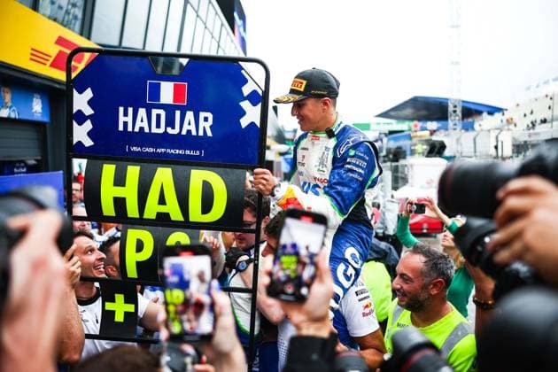 F1 - DUTCH GRAND PRIX 2025 HADJAR Isack (fra), Visa Cash App RB F1 Team VCARB02, portrait 3rd position celebration during the 2025 Formula 1 Heineken Dutch Grand Prix, 15th round of the 2025 FIA Formula One World Championship, WM, Weltmeisterschaft from August 29 to 31, 2025 on the Zandvoort Circuit, in Zandvoort, Netherlands - ZandvoortNetherlands  Copyright: xEricxAlonsox