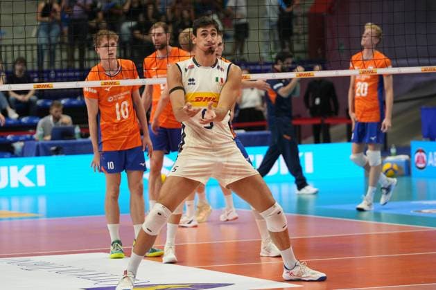 Michieletto Alessandro (ITA) in action during 2025 FIPAV Cup Men - Italy vs Holland, International volleyball match in Turin, Italy, August 31 2025  Copyright: xSilvanoxMarcoxCesario IPAxSportx xipa-agency.netx xx IPA_63784728 IPA_Agency_IPA63784728