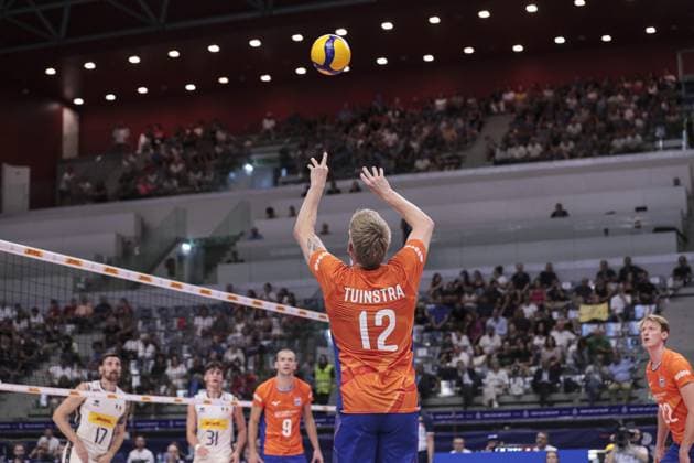 12 Tuinstra Bennie (Dutch national volleyball team) during 2025 FIPAV Cup Men - Italy vs Holland, International volleyball match in Turin, Italy, August 31 2025  Copyright: xNorbertoxMaccagno IPAxSportx xipa-agency.netx xx IPA_63784778 IPA_Agency_IPA63784778