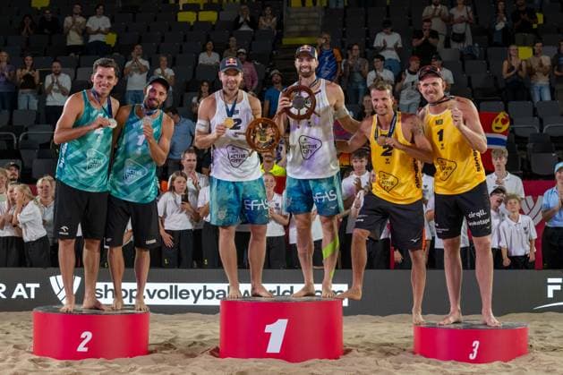 RECORD DATE NOT STATED Beach Pro Tour - Elite 16 Hamburg, 31.08.2025 Michal Bryl (Player 2, POL), Bartosz ?osiak (Player 1, Christian Sandlie Sorum (Player 2, NOR), Anders Berntsen Mol (Player 1, Yorick de Groot (Player No. 2, NED), Stefan Boermans (Player No. 1; Beach Pro Tour - Elite 16 Hamburg am 31.08.2025 Copyright: xBEAUTIFULxSPORTS PeterxWeberx
