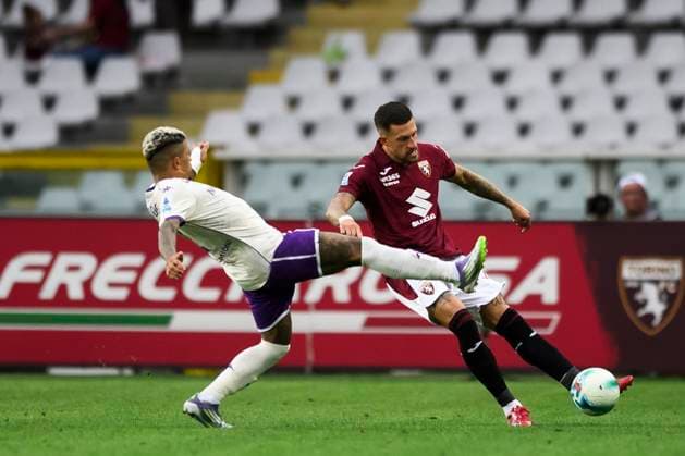 Torino FC v ACF Fiorentina - Serie A Cristiano Biraghi of Torino FC competes for the ball with Dodo of ACF Fiorentina during the Serie A football match between Torino FC and ACF Fiorentina. Turin Italy Copyright: xNicolòxCampox