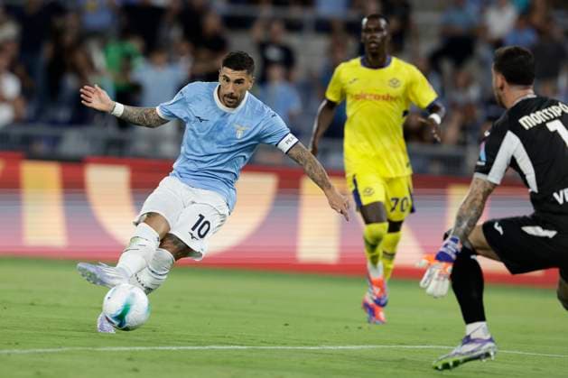 Serie A football match SS Lazio vs Hellas Verona Lazio™s Italian midfielder Mattia Zaccagni scores against Hellas Verona during the Serie A football match SS Lazio vs Hellas Verona at Olimpico Stadium on August 31, 2025, in Rome. _BPH1737 Copyright: xAntonioxBalascox