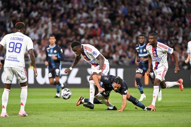 Olympique Lyonnais v Olympique de Marseille - Ligue 1 McDonald s 2025 2026 19 Moussa NIAKHATE (ol) - 26 Bilal NADIR (om) during the Ligue 1 McDonald s match between Lyon and Marseille at Groupama Stadium on August 31, 2025 in Lyon, France. Lyon France  Copyright: xFEPx 776348118