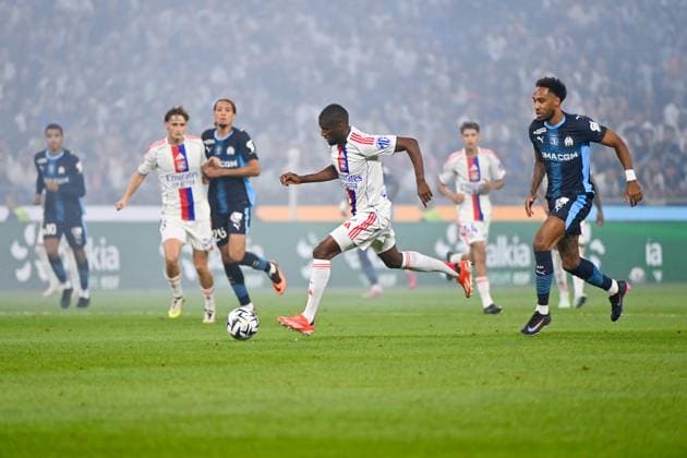 Olympique Lyonnais v Olympique de Marseille - Ligue 1 McDonald s 2025 2026 97 Pierre-Emerick AUBAMEYANG (om) - 22 Clinton MATA PEDRO LOURENCO (ol) during the Ligue 1 McDonald s match between Lyon and Marseille at Groupama Stadium on August 31, 2025 in Lyon, France. Lyon France  Copyright: xFEPx 776348118