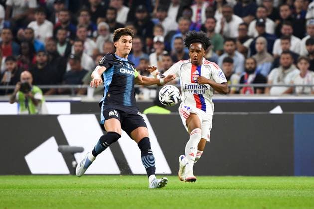 Olympique Lyonnais v Olympique de Marseille - Ligue 1 McDonald s 2025 2026 11 Malick FOFANA (ol) - 05 Leonardo Julian BALERDI ROSA (om) during the Ligue 1 McDonald s match between Lyon and Marseille at Groupama Stadium on August 31, 2025 in Lyon, France. Lyon France  Copyright: xFEPx 776348118